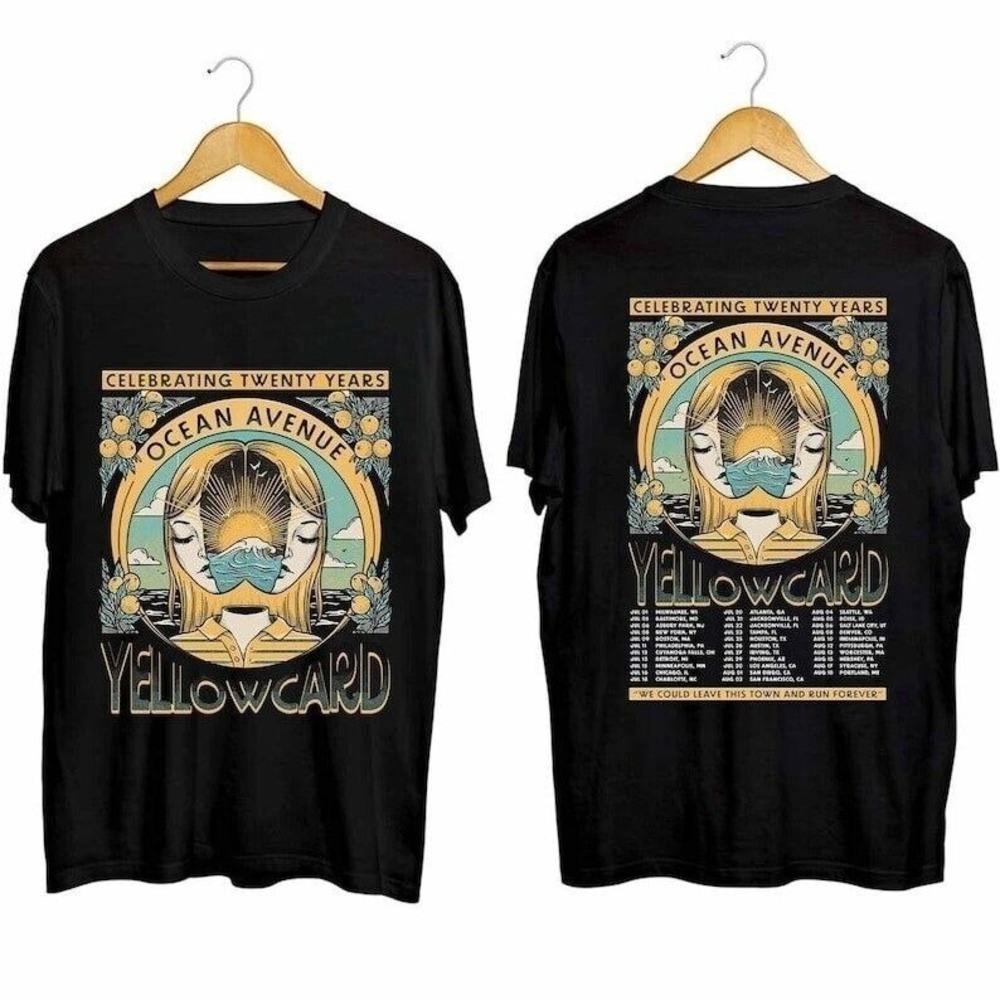 Yellowcard  Ocean Avenue 20 Years Tour Shirt Graphics Unisex Tshirt 2 Sided